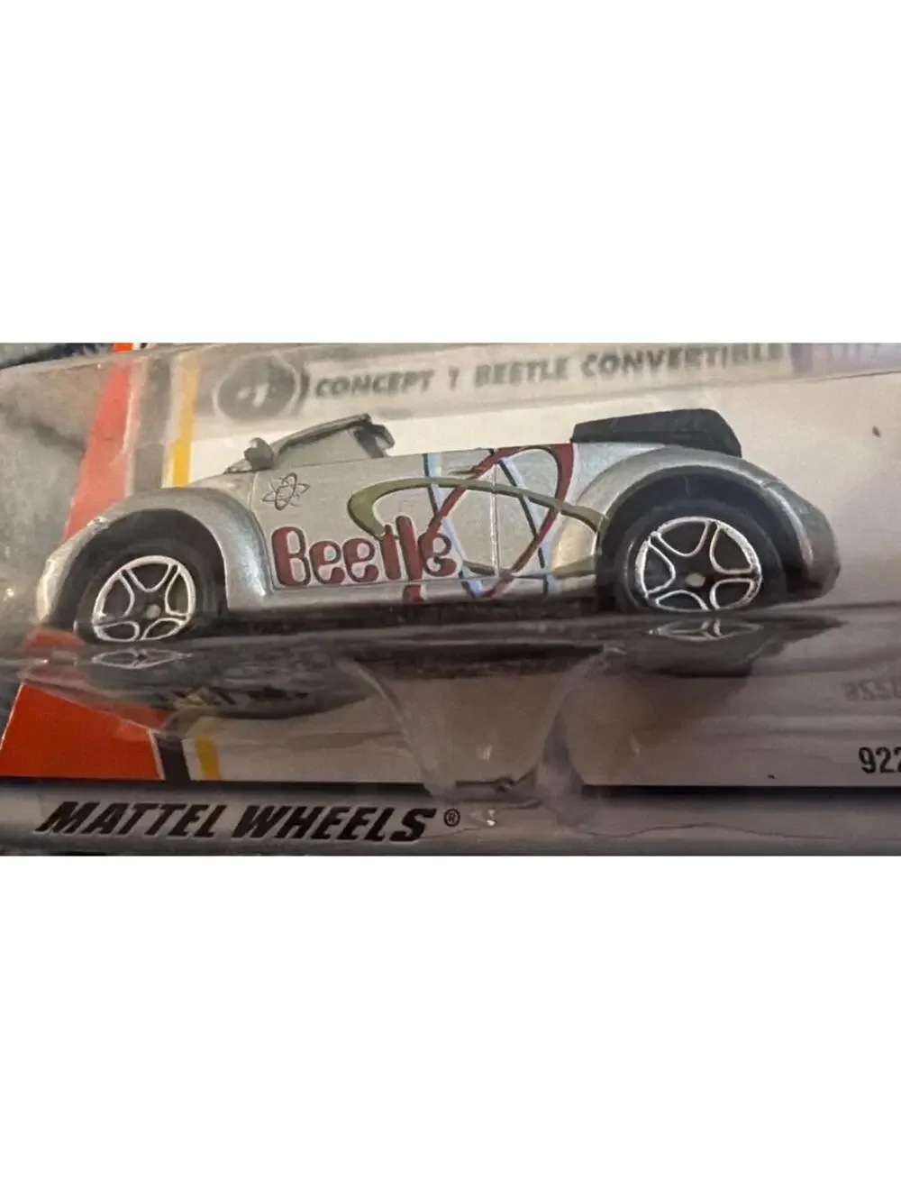 Matchbox Concept 1 Beetle Convertible 1/75 Silver Red White Design New In Packag
